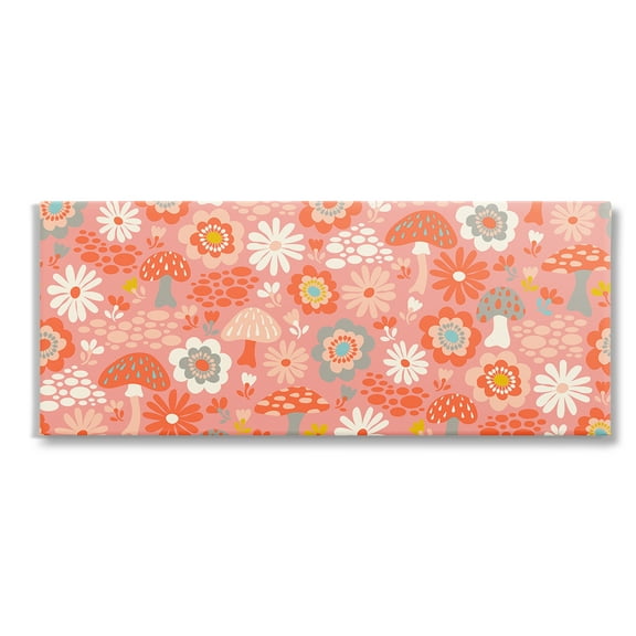 Stupell Industries Groovy Mushrooms & Florals Botanical & Floral Painting Gallery Wrapped Canvas Art Print Wall Art, 24 x 10