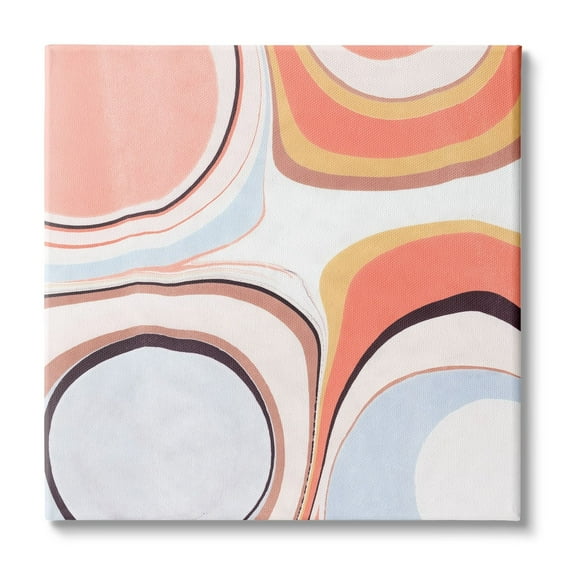 Stupell Industries Groovy Orange Pink Abstract Painting Fluid Shapes, 17 x 17,Design by Annie Warren