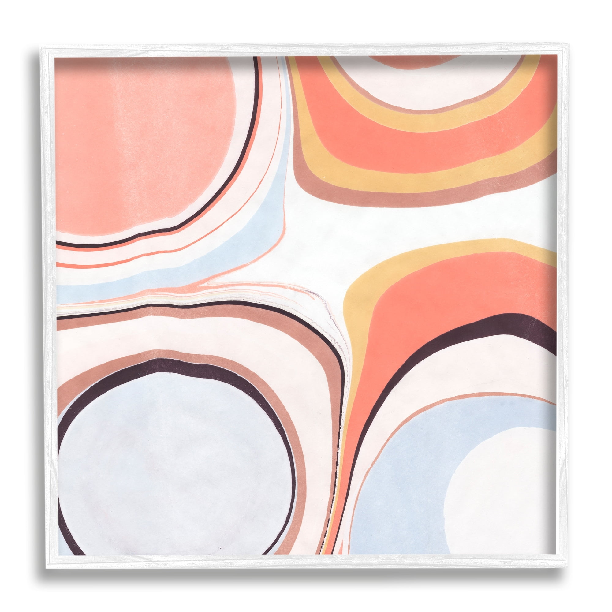 Stupell Industries Groovy Orange Pink Abstract Painting Fluid Shapes, 17 x 17,Design by Annie Warren