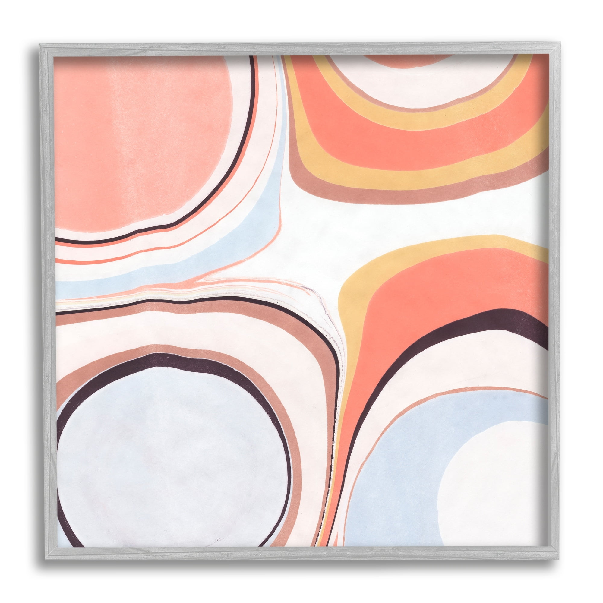 Stupell Industries Groovy Orange Pink Abstract Painting Fluid Shapes, 24 x 24,Design by Annie Warren