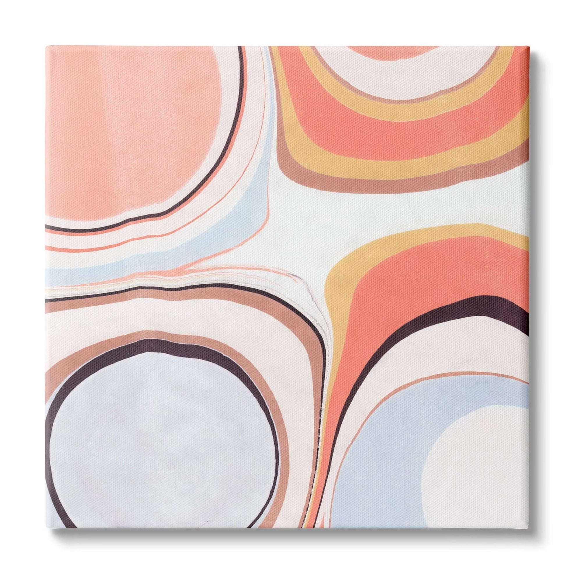 Stupell Industries Groovy Orange Pink Abstract Painting Fluid Shapes, 36 x 36,Design by Annie Warren