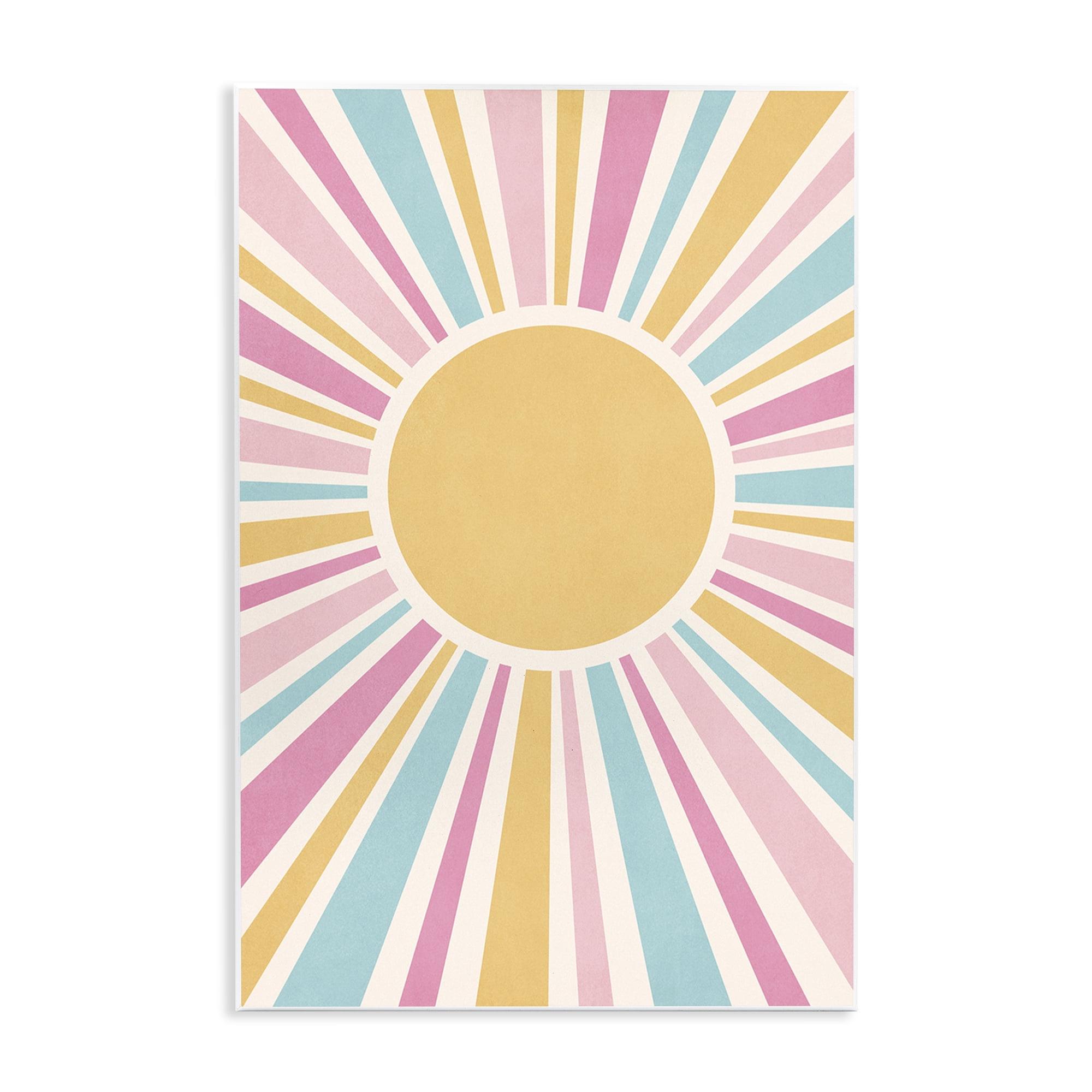 Stupell Industries Groovy Pastel Sun Rays Abstract Painting Unframed Art Print Wall Art, 13 x 19