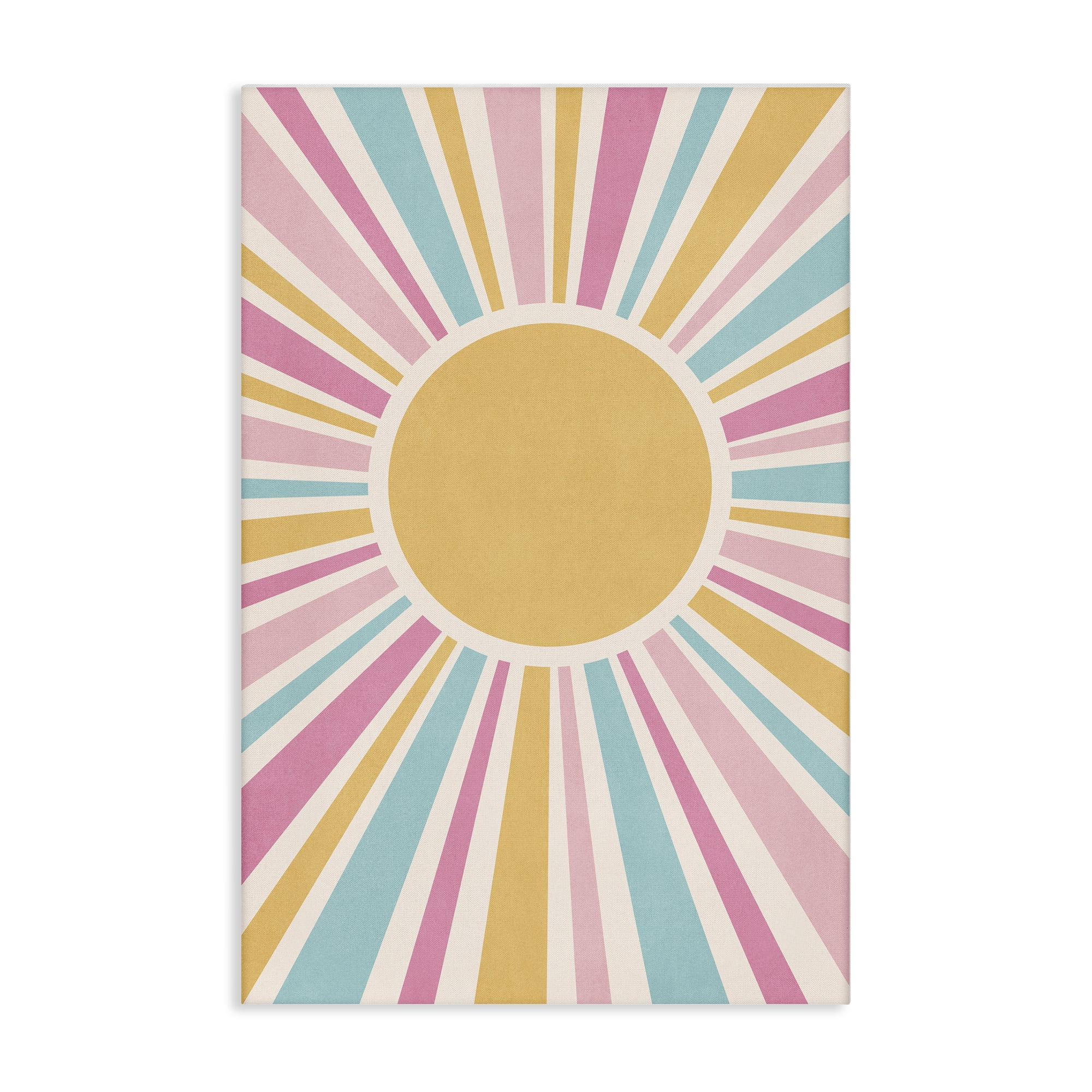 Stupell Industries Groovy Pastel Sun Rays Abstract Painting Wrapped Canvas Art Print Wall Art, 16 x 24