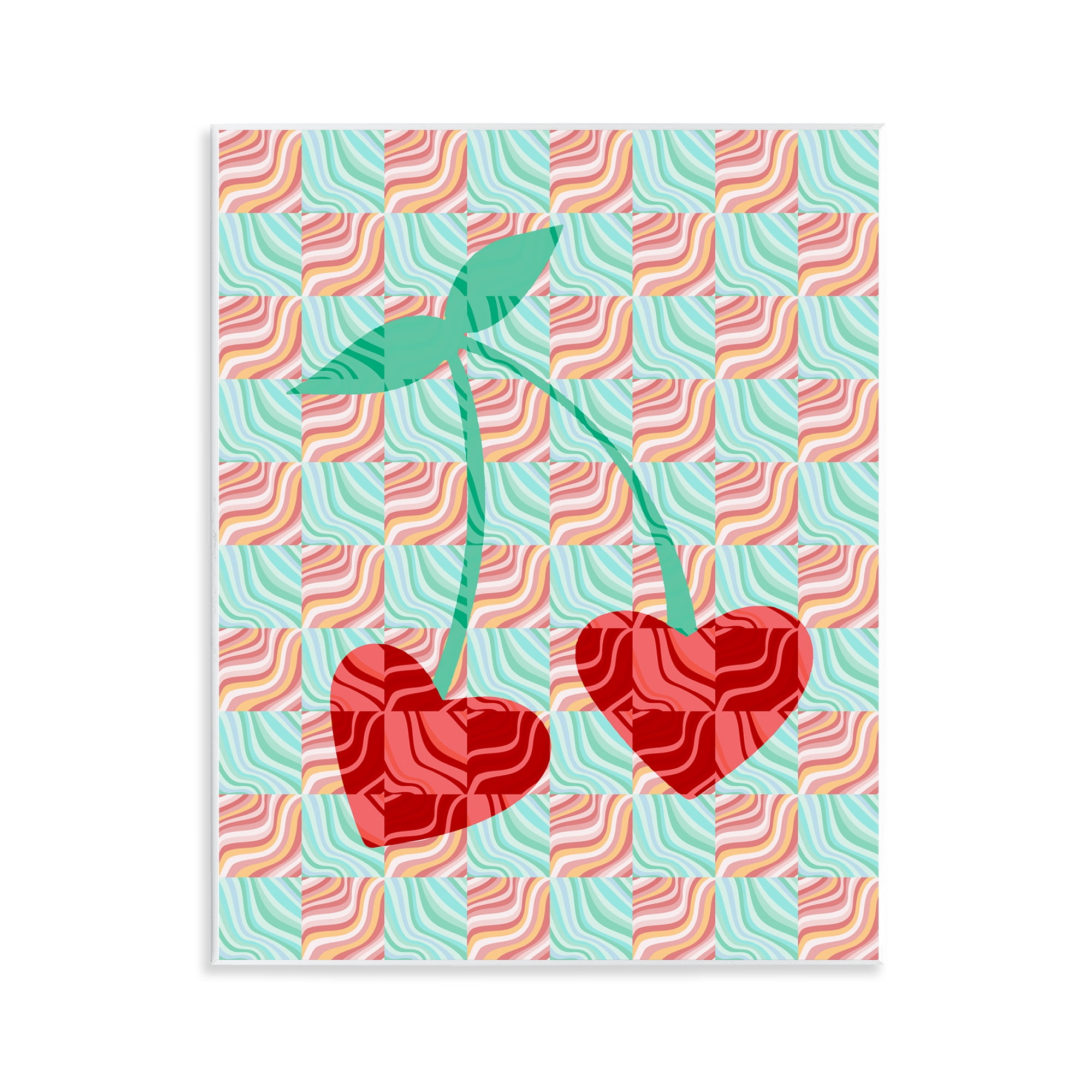 Stupell Industries Groovy Patterned Cherries Food & Beverage Painting Unframed Art Print Wall Art, 11 x 14