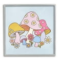 thumbnail image 1 of Stupell Industries Groovy Patterned Mushrooms Botanical & Floral Painting Gray Framed Art Print Wall Art, 17 x 17, 1 of 9