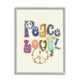 thumbnail image 1 of Stupell Industries Groovy Peace and Love Sentiments Floral Peace Sign Graphic Art Gray Framed Art Print Wall Art, 11x14, by Jennifer Ellory, 1 of 8