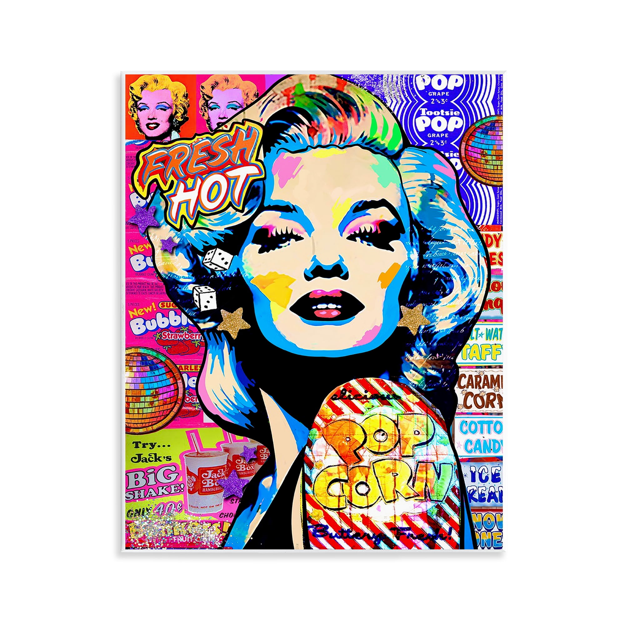 Stupell Industries Groovy Pop Style Marilyn Abstract Painting Unframed Art Print Wall Art, 11 x 14