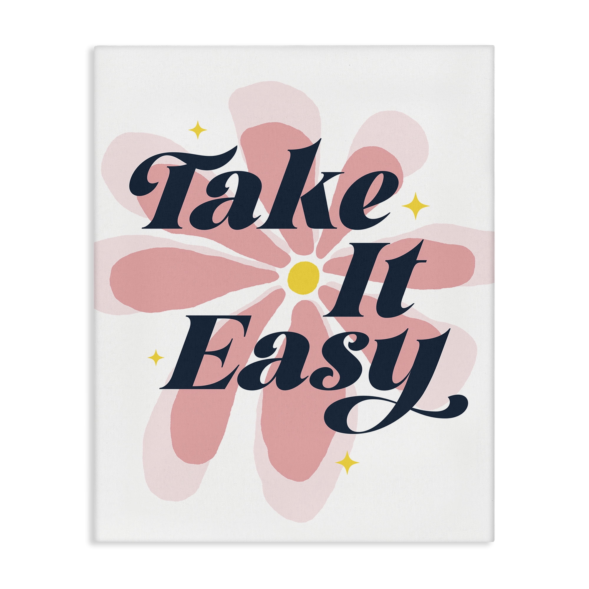 Stupell Industries Groovy Take It Easy Plants & Flowers Painting Wrapped Canvas Art Print Wall Art, 16 x 20