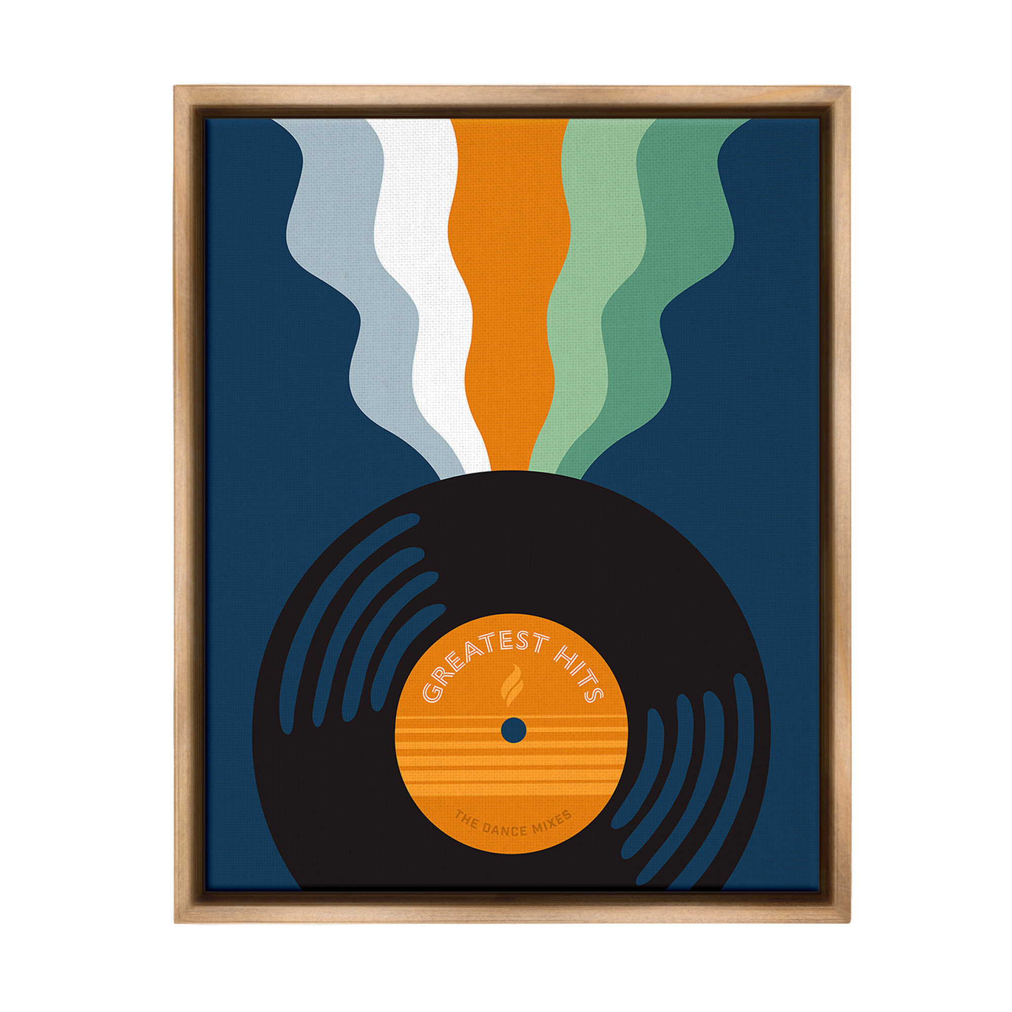 Stupell Industries Groovy Vinyl Record Novelty Painting Brown Floater