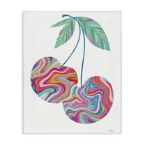 Stupell Industries Groovy Waves Cherries Food & Beverage Painting Gallery Wrapped Canvas Art Print Wall Art, 16 x 20