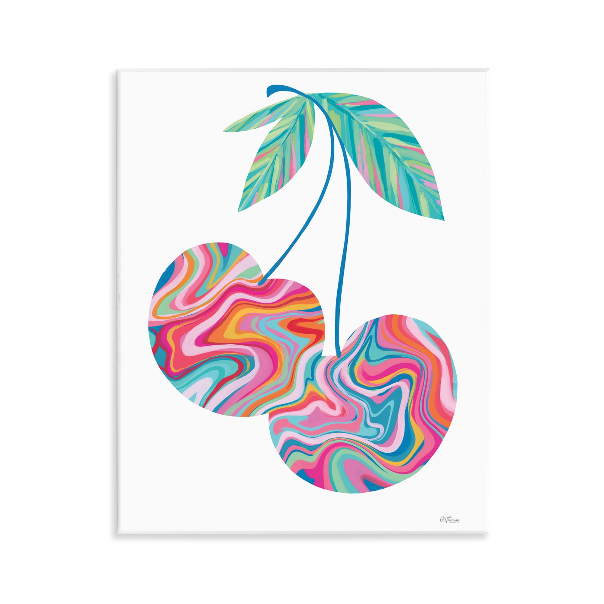 Stupell Industries Groovy Waves Cherries Food & Beverage Painting Unframed Art Print Wall Art, 11 x 14