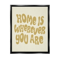Stupell Industries Groovy Wherever You Are Typography Painting Black Floater Framed Canvas Art Print Wall Art, 17 x 21