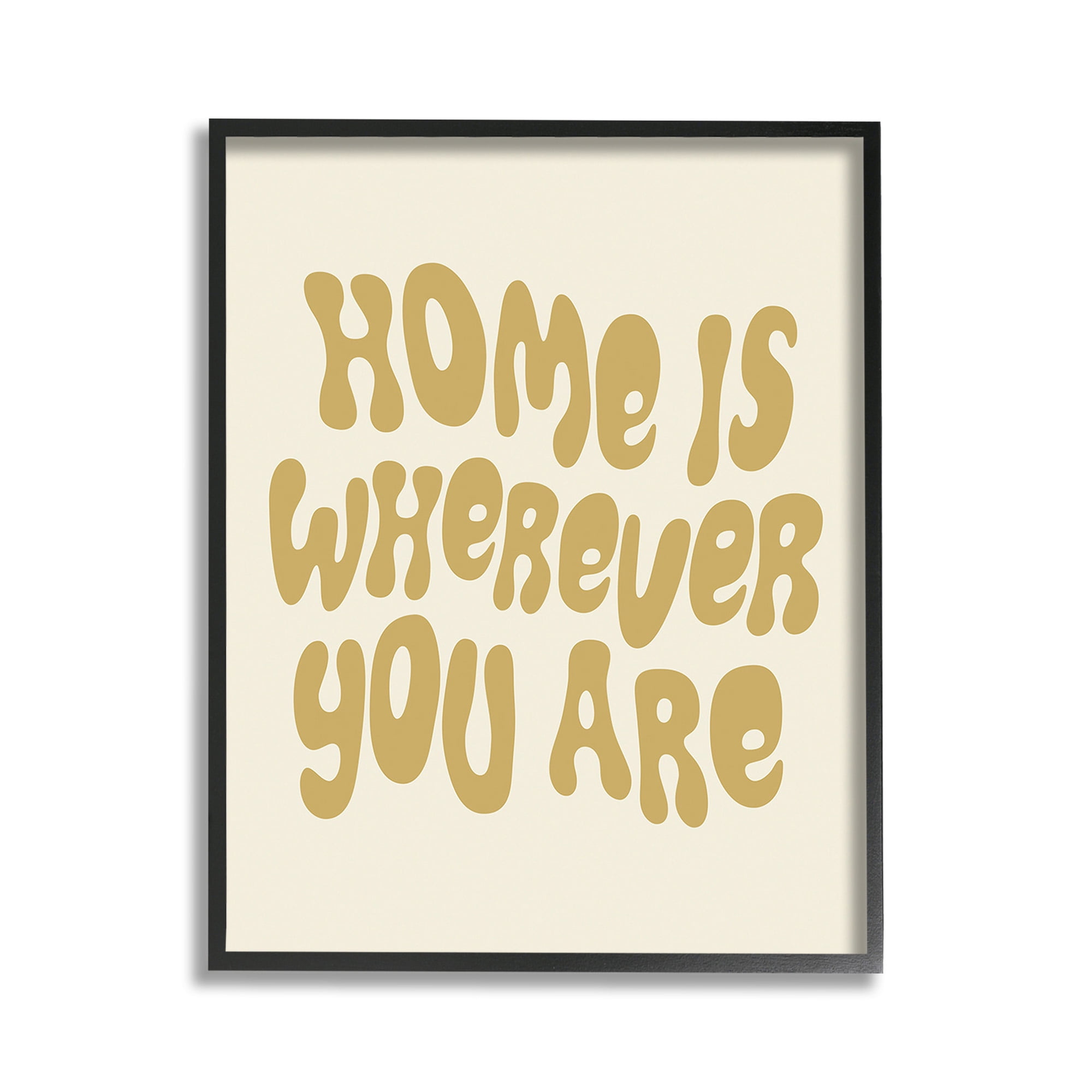 Stupell Industries Groovy Wherever You Are Typography Painting Black Framed Art Print Wall Art, 11 x 14
