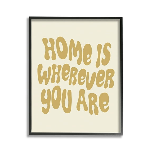 Stupell Industries Groovy Wherever You Are Typography Painting Black Framed Art Print Wall Art, 11 x 14