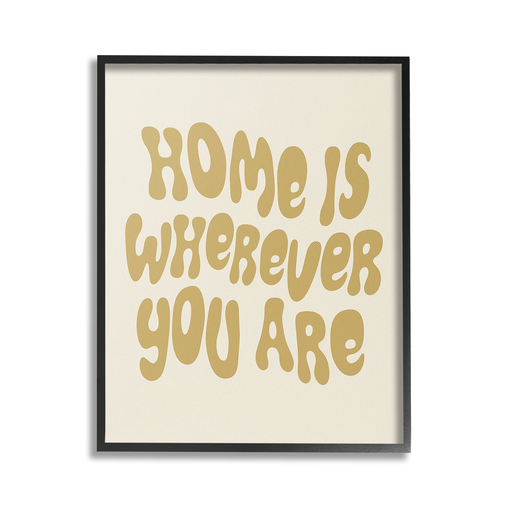 Stupell Industries Groovy Wherever You Are Typography Painting Black Framed Art Print Wall Art, 24 x 30