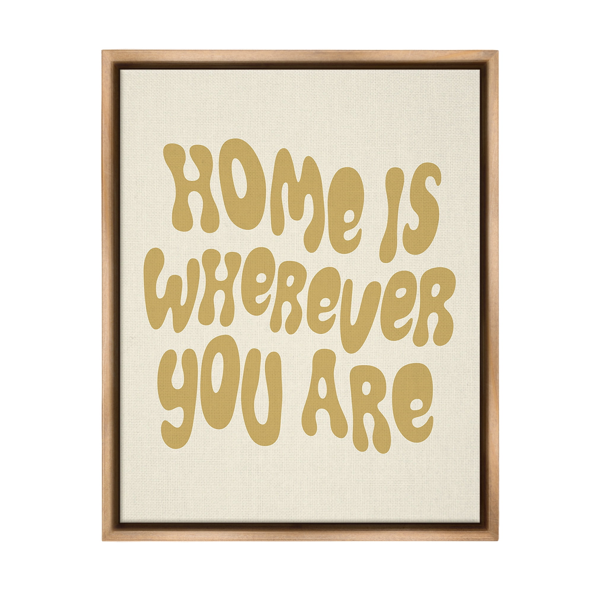 Stupell Industries Groovy Wherever You Are Typography Painting Brown Floater Framed Canvas Art Print Wall Art, 25 x 31