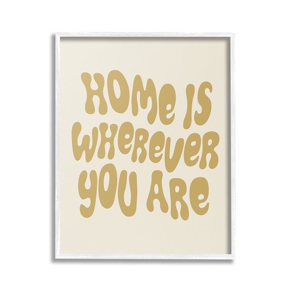 Stupell Industries Groovy Wherever You Are Typography Painting White Framed Art Print Wall Art, 24 x 30