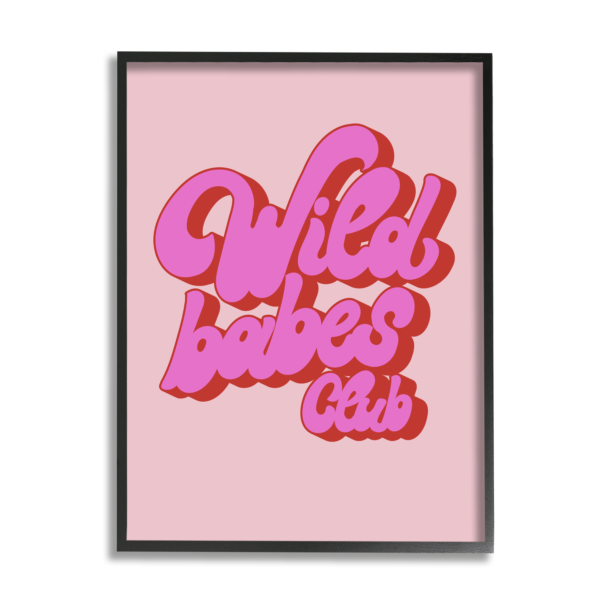 Stupell Industries Groovy Wild Babes Club Inspirational Painting Black Framed Art Print Wall Art, 24 x 30