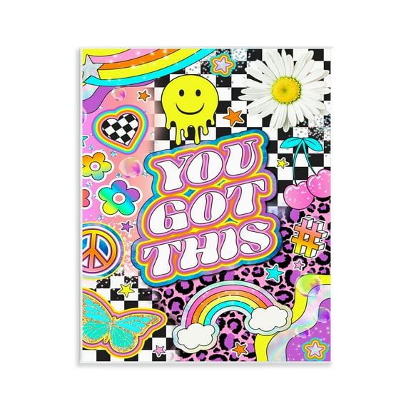 Stupell Industries Groovy You Got This Collage Abstract Painting Unframed Art Print Wall Art, 11 x 14