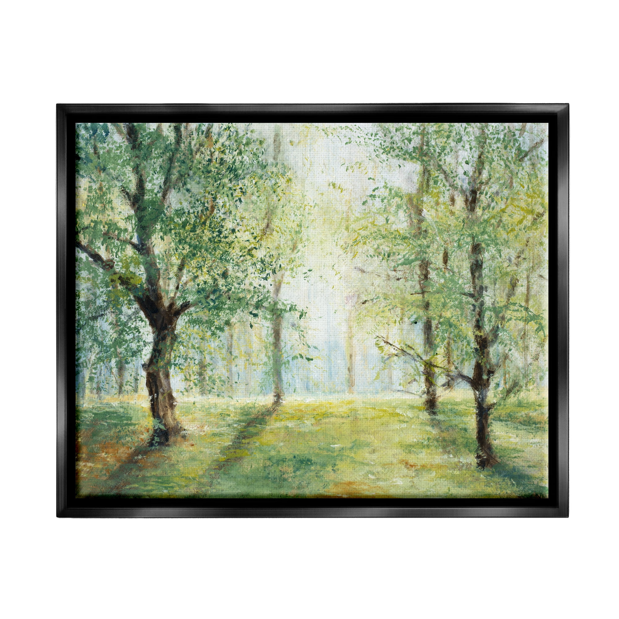 Stupell Industries Grounded Beauty Landscape Nature Painting Black Floater Framed Art Print Wall Art, 31 x 25