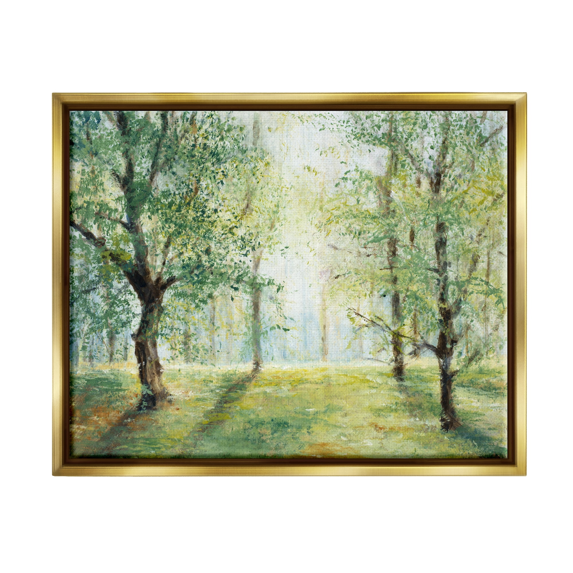 Stupell Industries Grounded Beauty Landscape Nature Painting Gold Floater Framed Art Print Wall Art, 21 x 17
