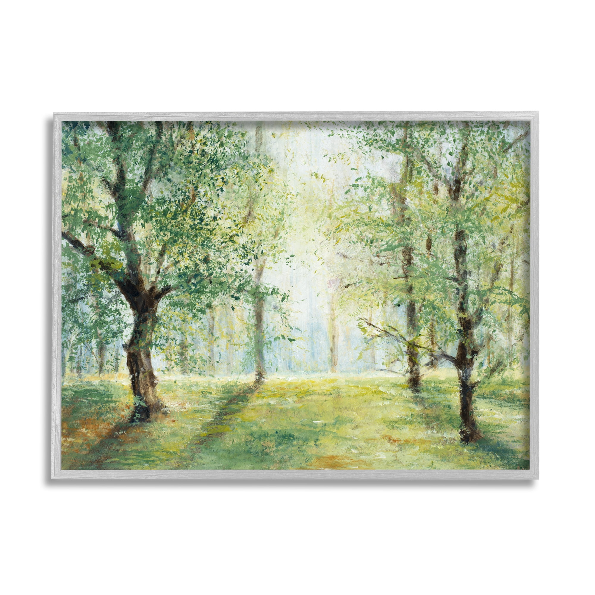 Stupell Industries Grounded Beauty Landscape Nature Painting Gray Framed Art Print Wall Art, 14 x 11