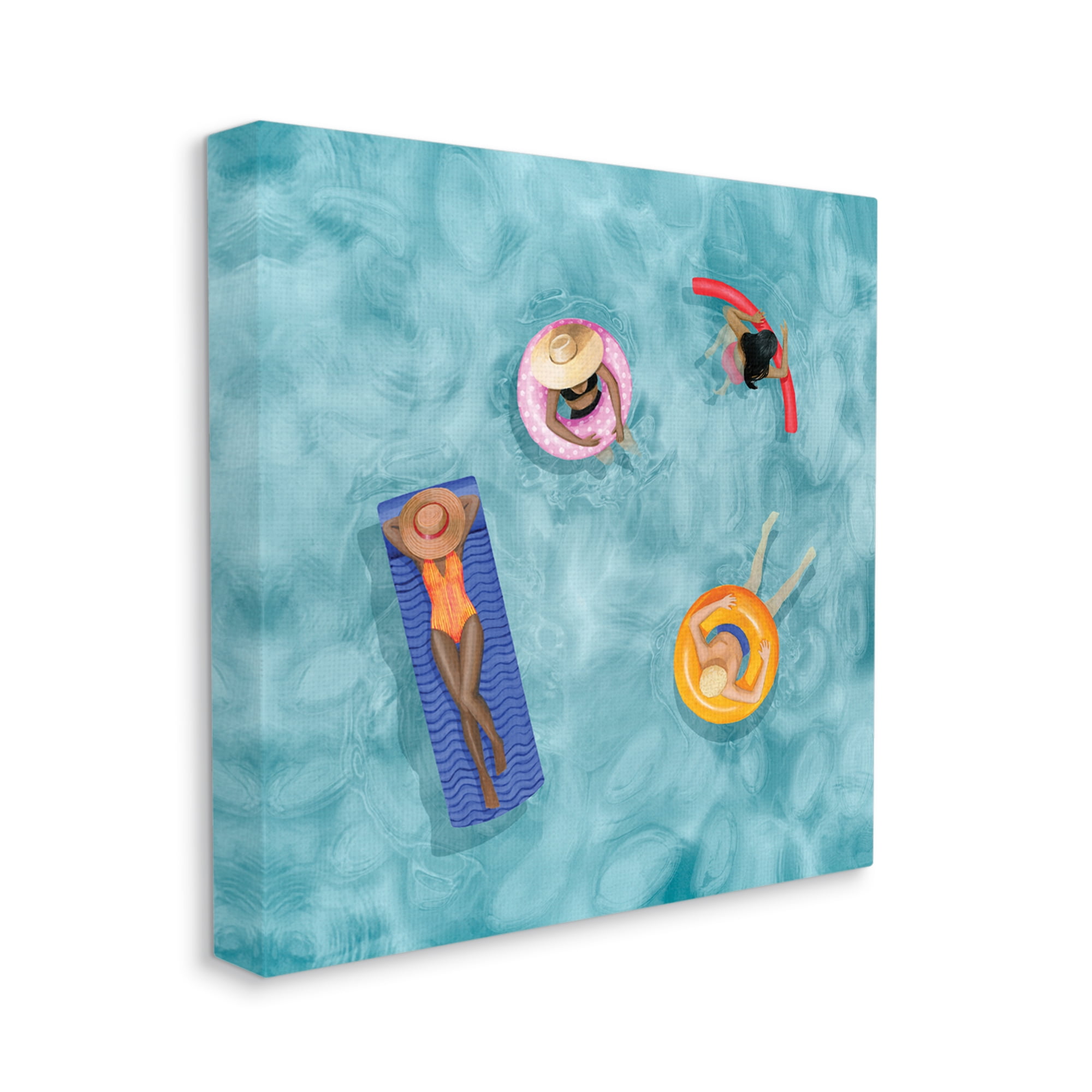 Stupell Industries Group of People Lounging In Water Pool Toys, 30 x 30, Designed by Grace Popp