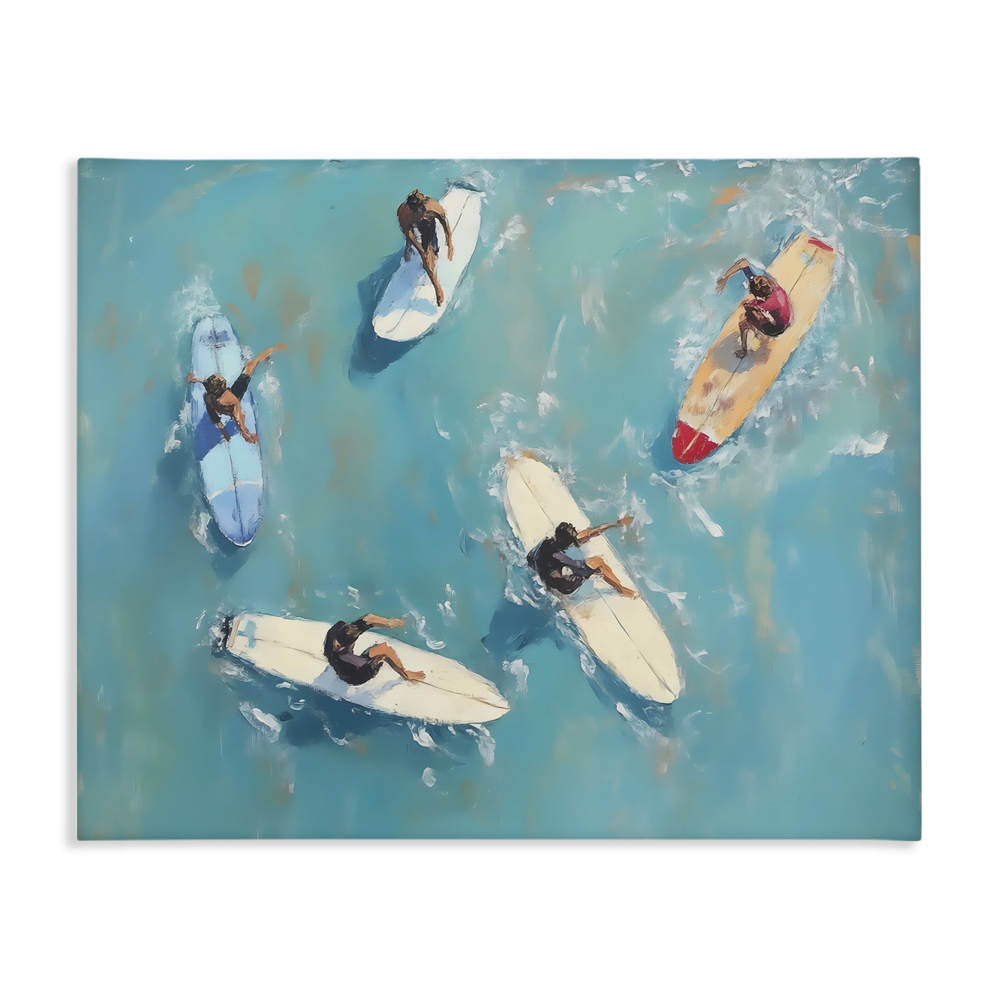 Stupell Industries Group of Surfers at Sea Canvas Wall Art, design by LSR Design Studio