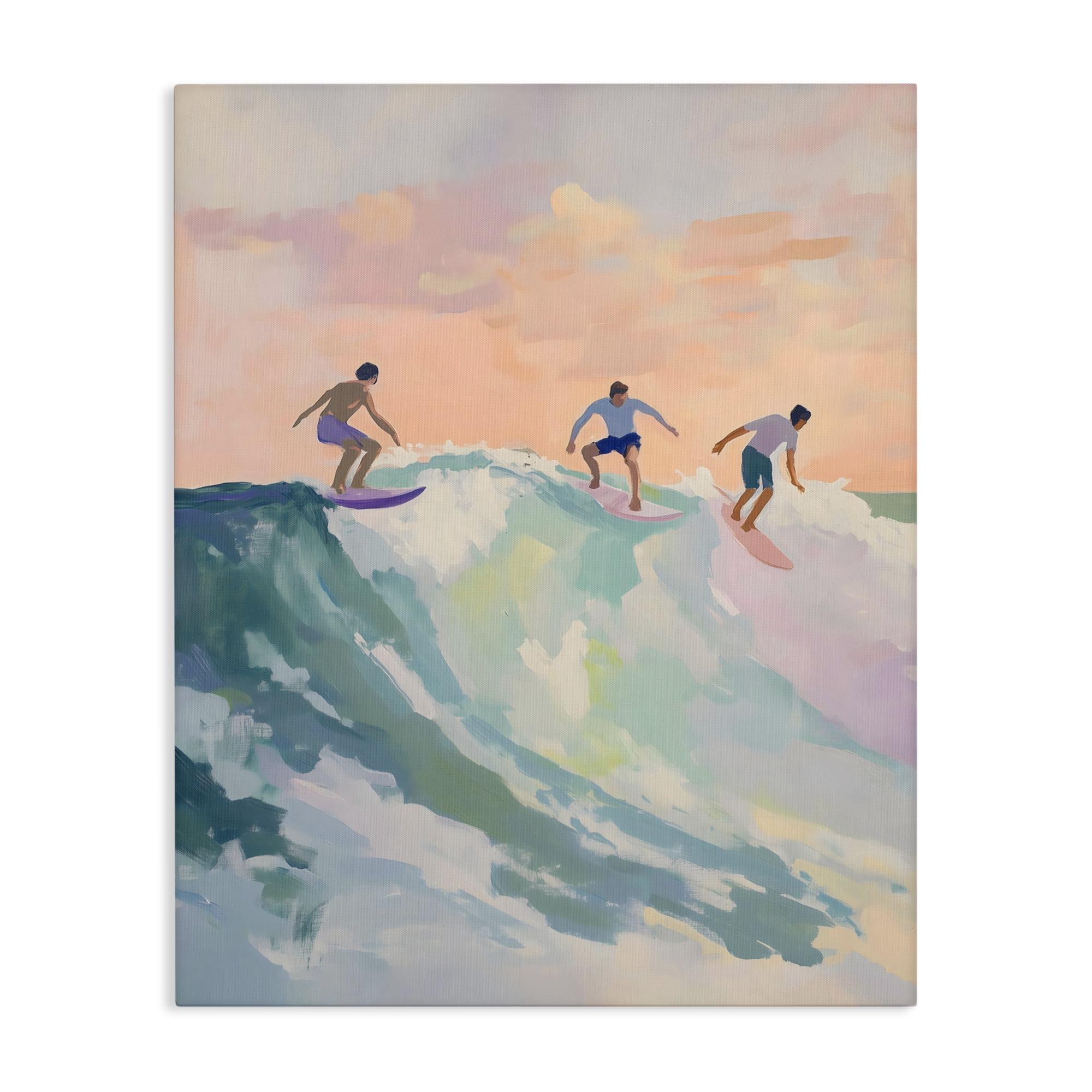Stupell Industries Group of Surfers at Sunset Canvas Wall Art, design by The Prints Vibe