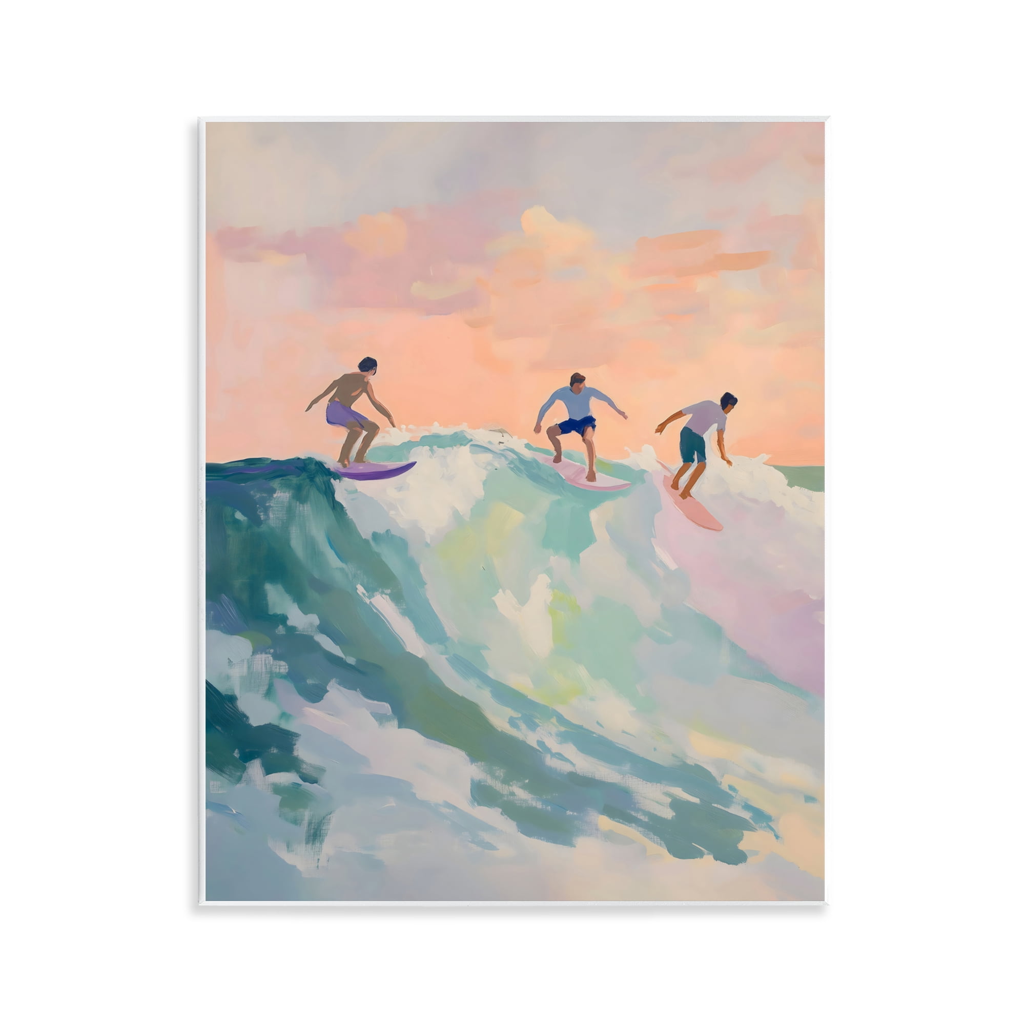 Stupell Industries Group of Surfers at Sunset Wall Plaque Art, design by The Prints Vibe