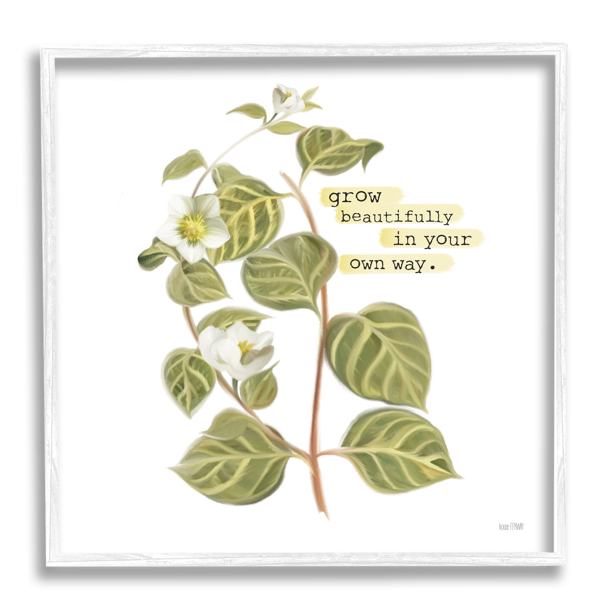 Stupell Industries Grow Beautifully Your Way Motivational Spring Garden Phrase, 17 x 17, Design by House Fenway