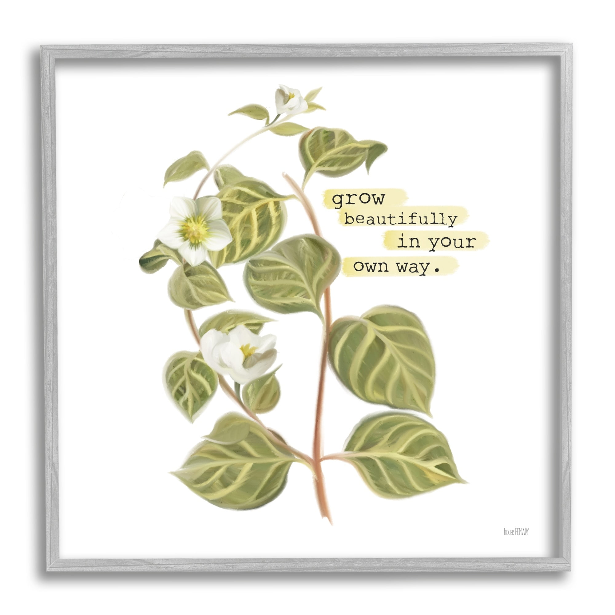 Stupell Industries Grow Beautifully Your Way Motivational Spring Garden Phrase, 17 x 17, Design by House Fenway
