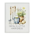 thumbnail image 1 of Stupell Industries Grow Happiness Gardening Plants & Flowers Painting White Framed Art Print Wall Art, 11 x 14, 1 of 2