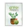 thumbnail image 1 of Stupell Industries Grow Kindness Calligraphy Phrase Potted Cactus Plants Graphic Art White Framed Art Print Wall Art, Design by Kim Allen, 1 of 5