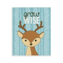 Stupell Industries Grow Wise with Deer Animals Painting Unframed Art Print Wall Art, 11 x 14