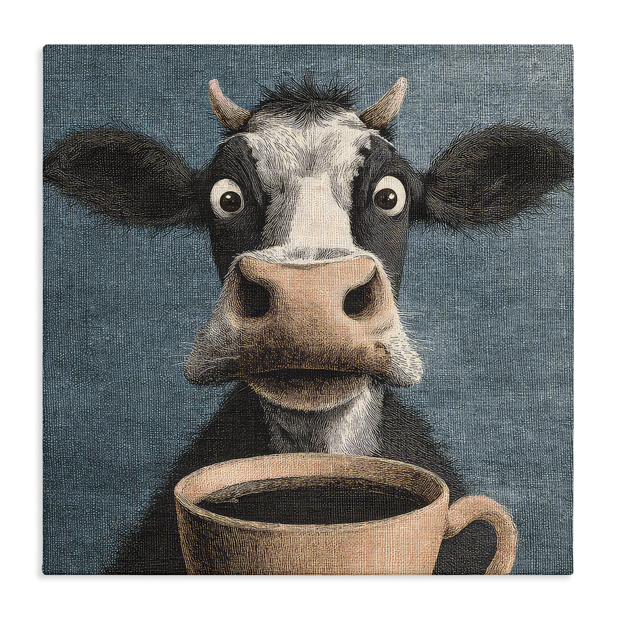 Stupell Industries Grumpy Cow & Coffee Canvas Wall Art, design by The Wands Want