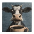 thumbnail image 1 of Stupell Industries Contemporary Grumpy Cow & Coffee Canvas Art, 17 x 17, by The Wands Want, 1 of 8