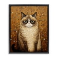 thumbnail image 1 of Stupell Industries Grumpy Klimt Cat Animals Painting Black Floater Framed Canvas Art Print Wall Art, 17 x 21, 1 of 9