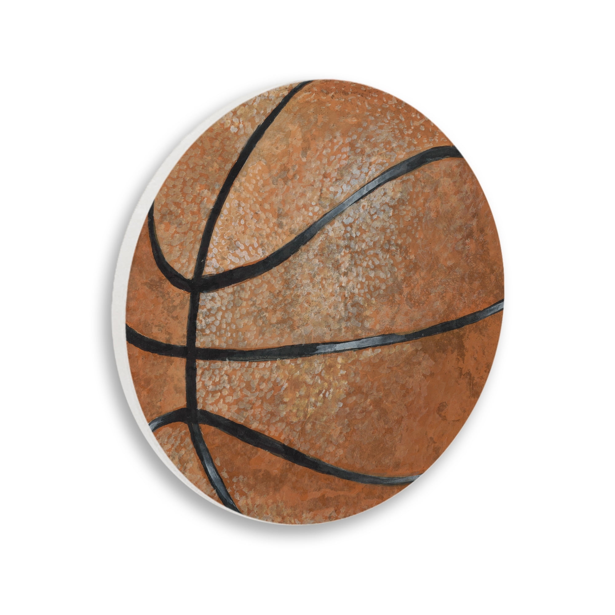 Stupell Industries Grunge Sports Equipment Basketball Court Ball,12 x 12,Design By Studio W