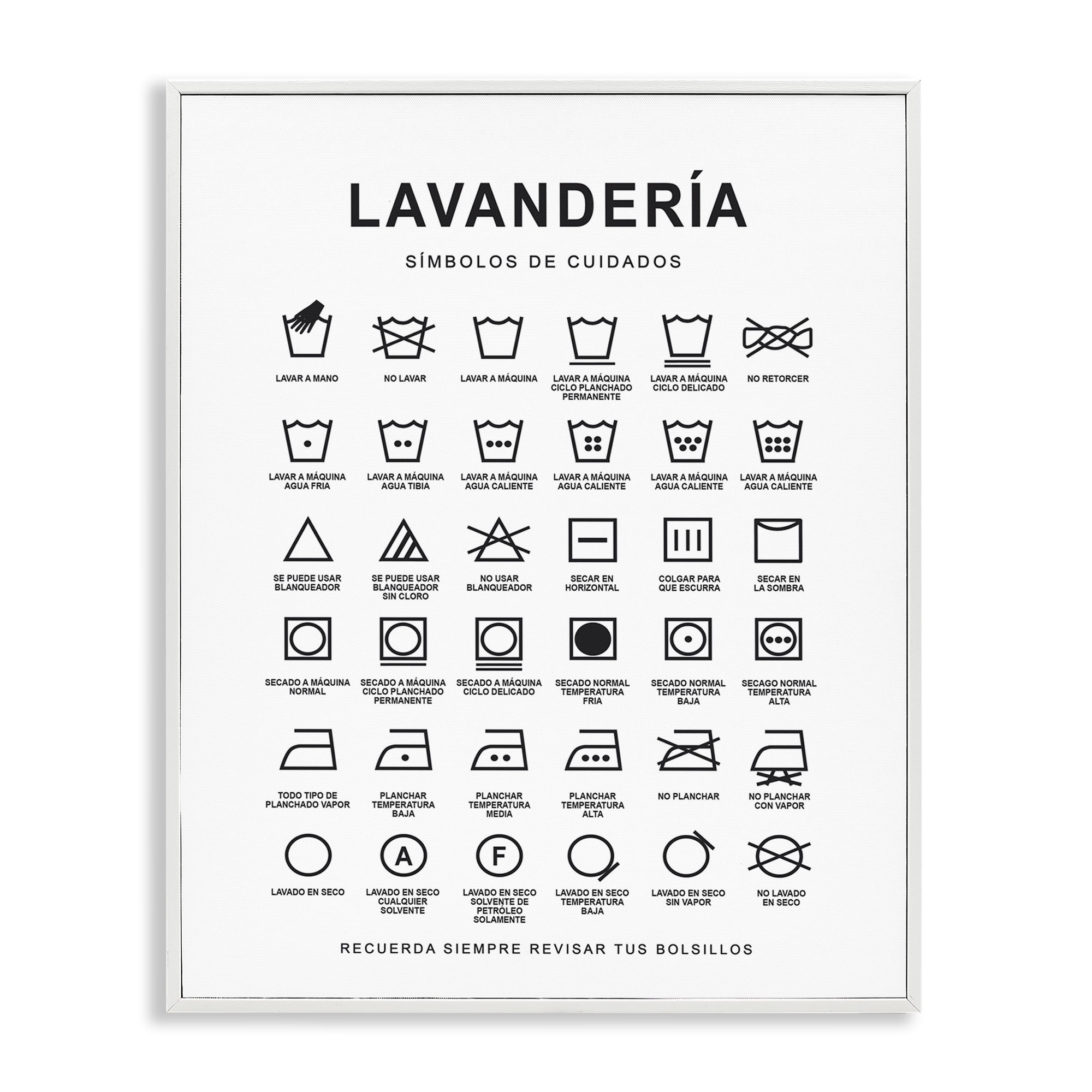 Stupell Industries Guía de Lavado de Ropa Bath & Laundry Painting White Framed Art Print Wall Art, 11 x 14