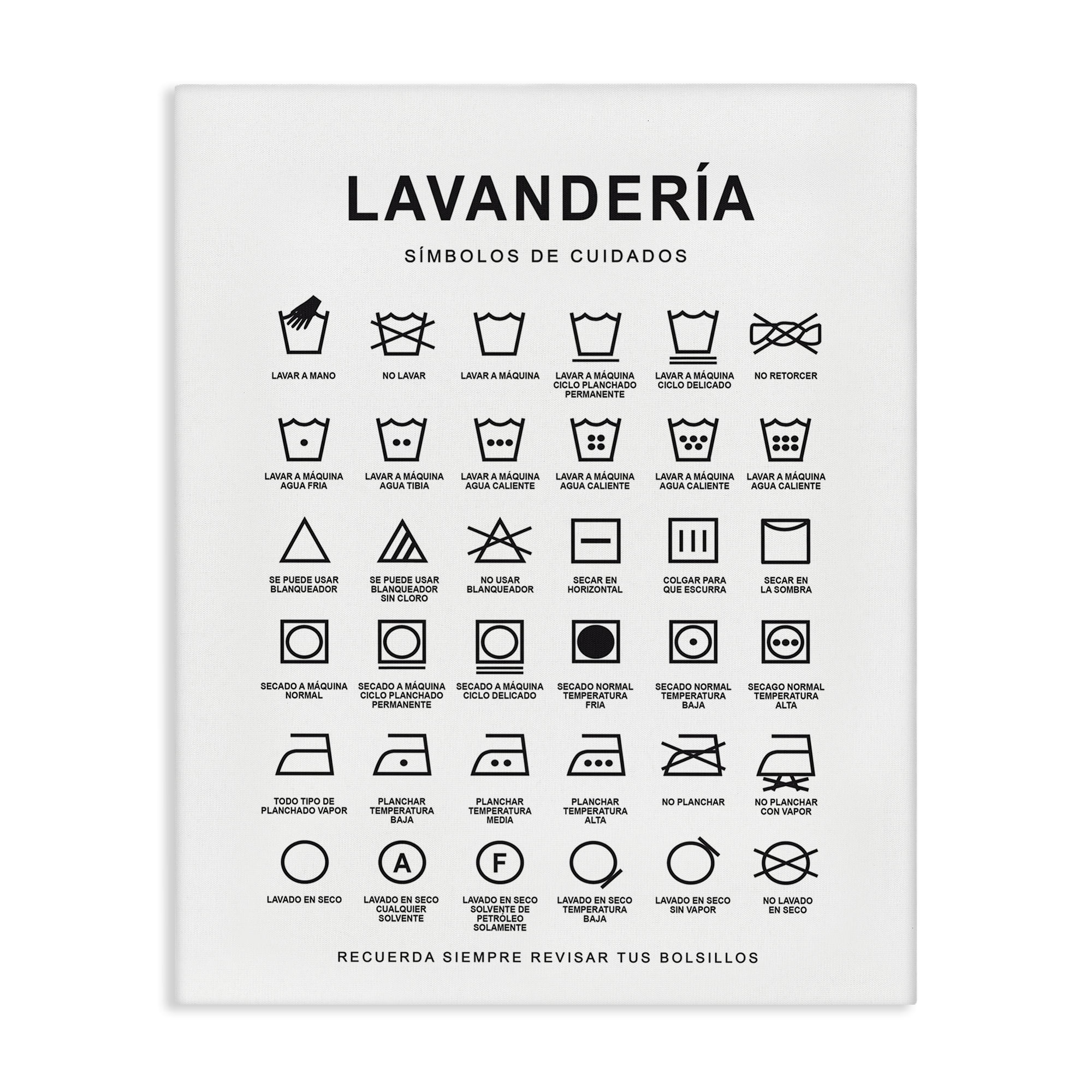Stupell Industries Guía de Lavado de Ropa Bath & Laundry Painting Wrapped Canvas Art Print Wall Art, 24 x 30