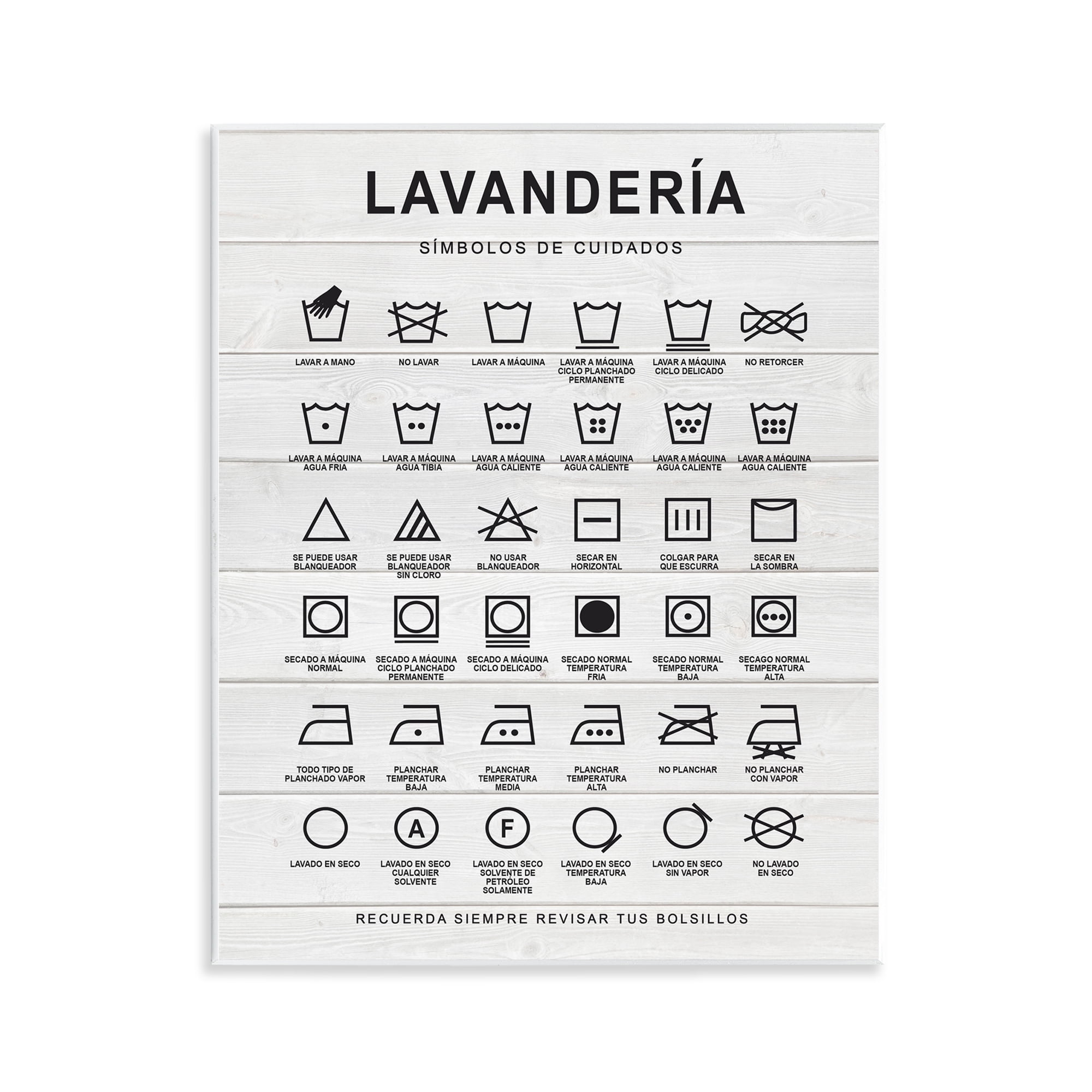 Stupell Industries Guía de Lavado de Ropa, Blanco Bath & Laundry Painting Unframed Art Print Wall Art, 11 x 14