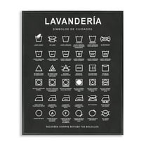 Stupell Industries Guía de Lavado de Ropa, Negro Bath & Laundry Painting Black Framed Art Print Wall Art, 11 x 14