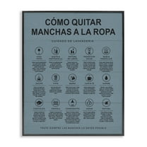 Stupell Industries Guía de Limpieza de Manchas, Azul Bath & Laundry Painting Black Framed Art Print Wall Art, 11 x 14