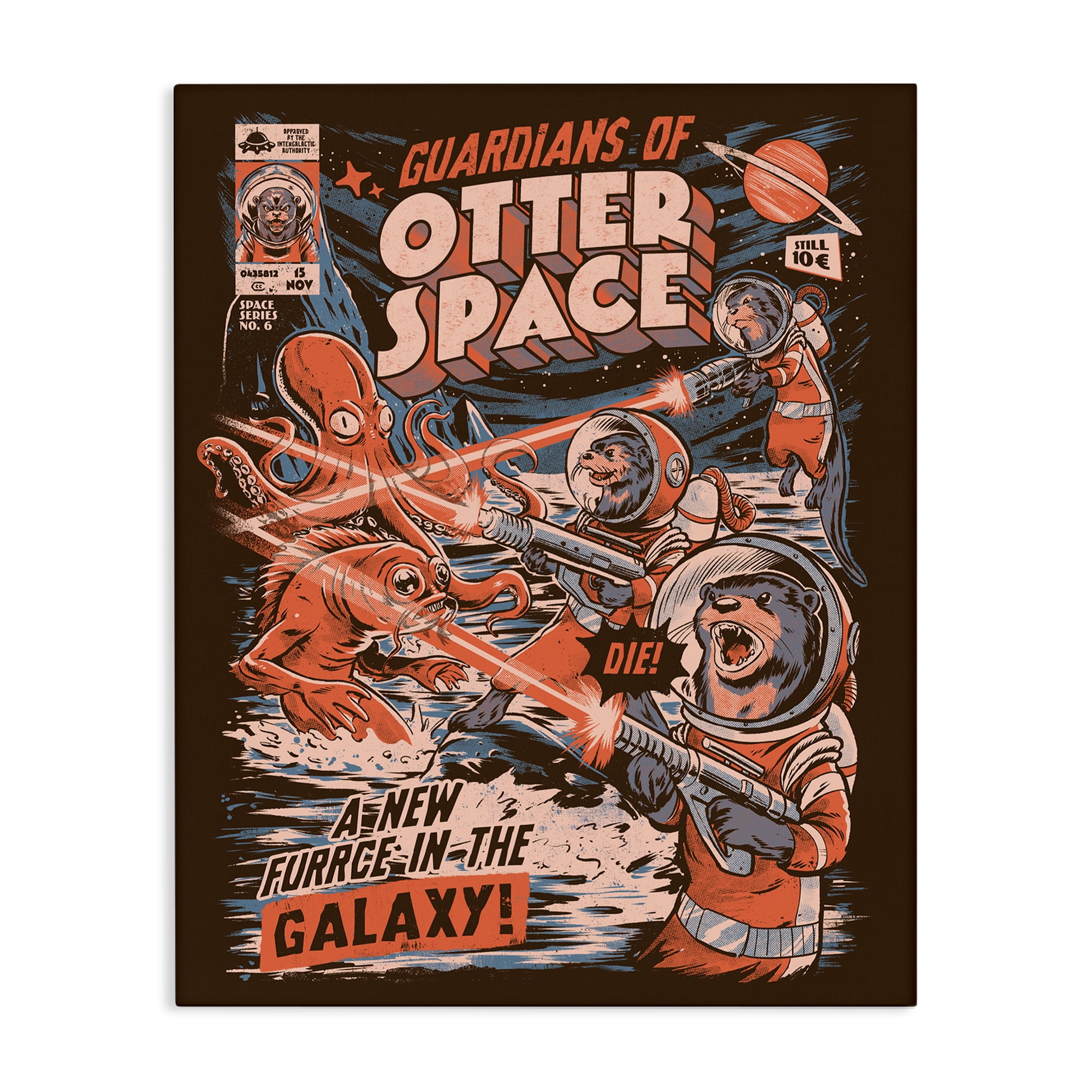 Stupell Industries Guardians Of Otter Space Retro Canvas Wall Art, design by EduEly Designs