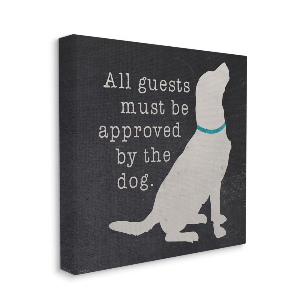 Stupell Industries Guests Approved by Dog Family Pet Welcome Greeting Canvas Wall Art Design by Gigi Louise, 36" x 36"