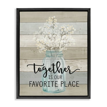 Stupell Industries Guests Feel At Home Jet Black Framed Floating Canvas Wall Art, 16x20, by Lettered and Lined