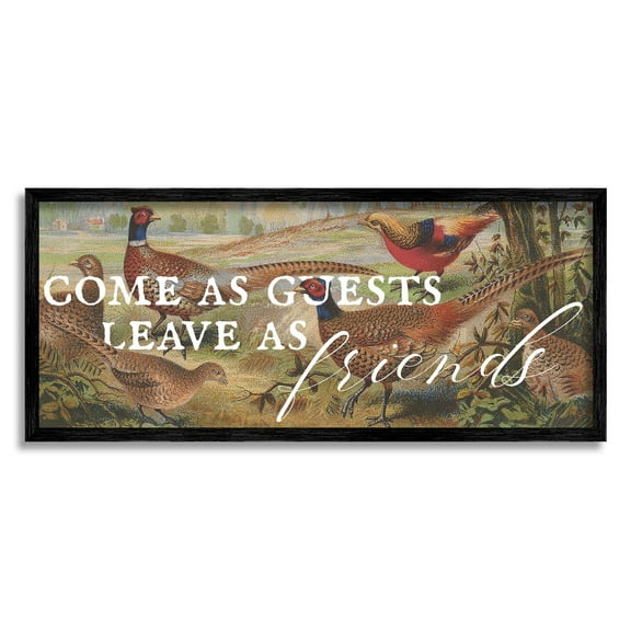 Stupell Industries Guests & Friends Landscape Animals & Insects Painting Black Framed Art Print Wall Art, 24 x 10