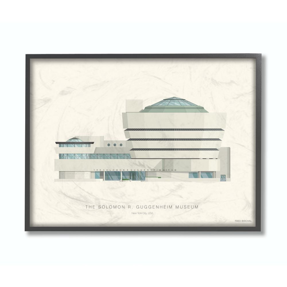 Stupell Industries Guggenheim Famous People Characters Fashion Design Framed Wall Art by Fred Birchal