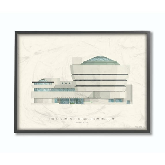 Stupell Industries Guggenheim Famous People Characters Fashion Design Framed Wall Art by Fred Birchal